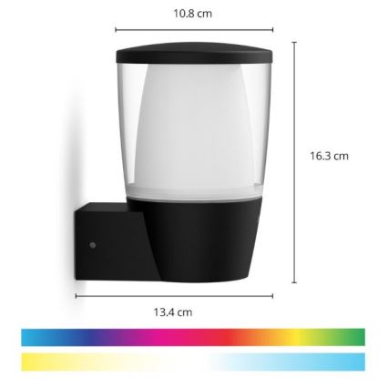 WiZ - LED RGBW Stmievateľné vonkajšie nástenné svietidlo ELPAS LED/8,5W/230V 2700–5000K IP44 Wi-Fi