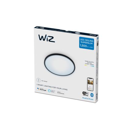 WiZ - LED Stmievateľné stropnvé svietidlo SUPERSLIM LED/16W/230V 2700-6500K Wi-Fi černá