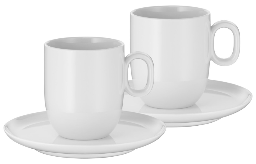 WMF - SADA 2x Šálka na café creme s podšálkou BARISTA 170 ml biela