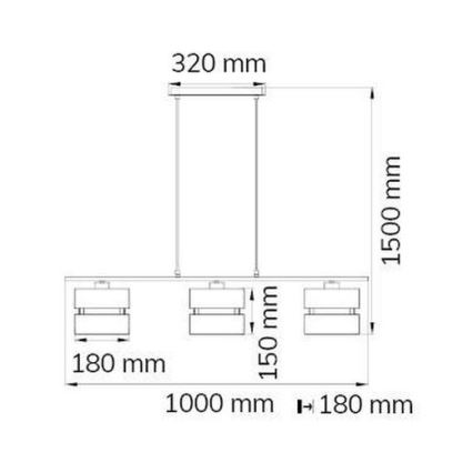 Wofi 11254 - Luster na lanku BELLE 3xE27/42W/230V