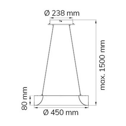 Wofi 11487FW - LED Stmievateľný luster na lanku SHAY LED/31,5W/230V 3000K čierna