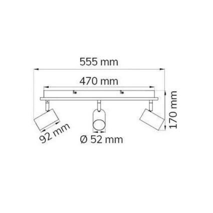 Wofi 11591 - LED Bodové svietidlo BALI 3xGU10/5W/230V + 2xLED/6W/230V 3000K