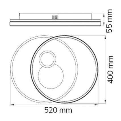 Wofi 11621 - LED Stmievateľné stropné svietidlo AKON LED/38W/230V 2700-5500K + diaľkové ovládanie