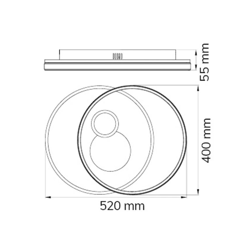 Wofi 11621 - LED Stmievateľné stropné svietidlo AKON LED/38W/230V 2700-5500K + diaľkové ovládanie