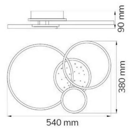 Wofi 11656 - LED Stmievateľný prisadený luster KIAH LED/32,5W/230V