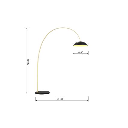 Wofi 3001-104 - LED Stmievateľná stojacia lampa ROSCOFF LED/21W/230V čierna/zlatá