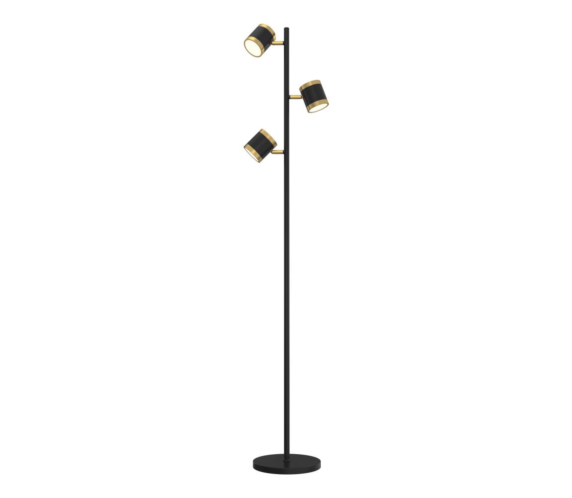 Wofi 3003-304S -LED Stmievateľná stojacia lampa TOULOUSE 3xLED/7W/230V čierna/zlatá 3003-304S