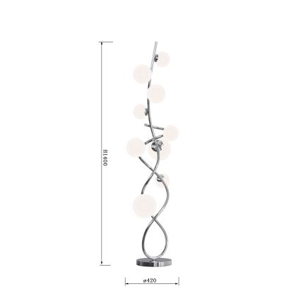 Wofi 3014-907 - LED Stojacia lampa NANCY 9xG9/3,5W/230V lesklý chróm