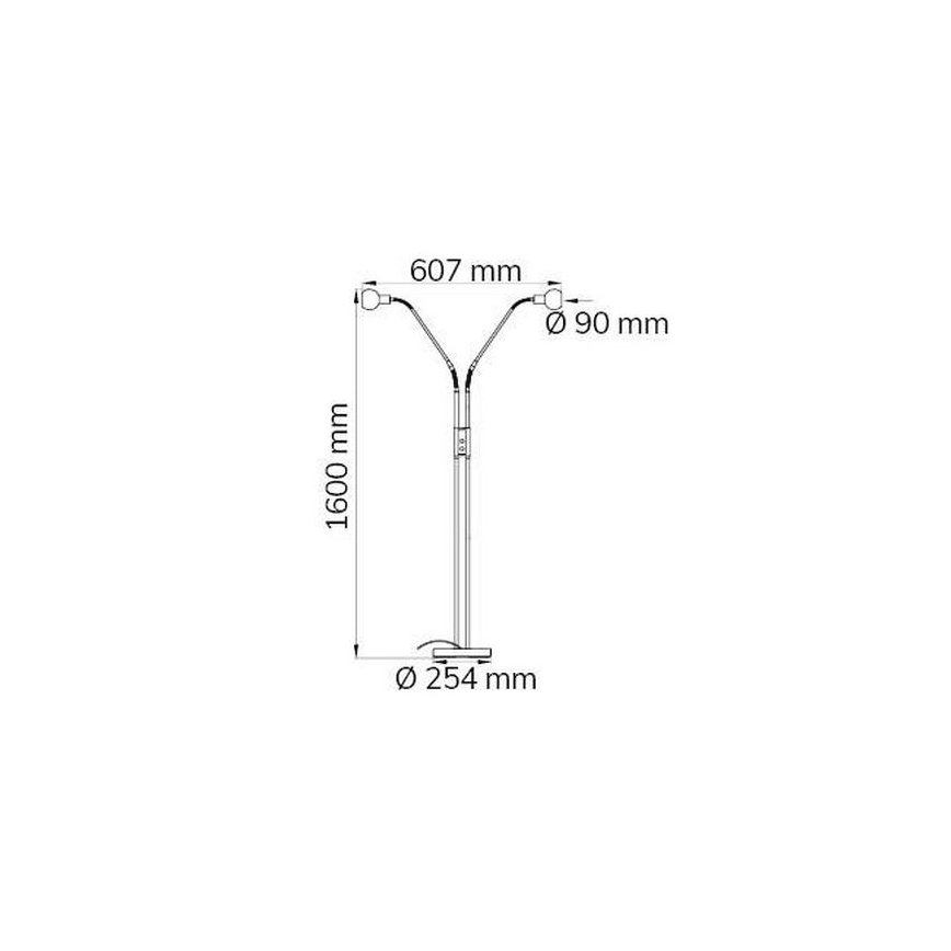 Wofi 307102640000 - LED Stmievateľná stojacia lampa NOIS 2xLED/5W/230V