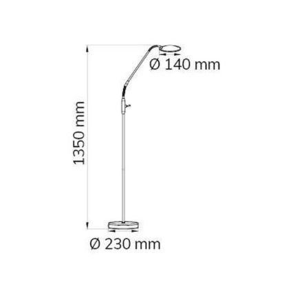 Wofi 3446.01.06.7000 - LED Stmievateľná stojacia lampa ORTA LED/12W/230V