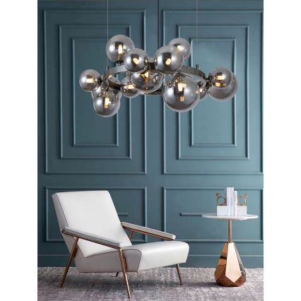 Wofi 5014-1505W - LED Luster na lanku VILLA 15xG9/3W/230V čierna