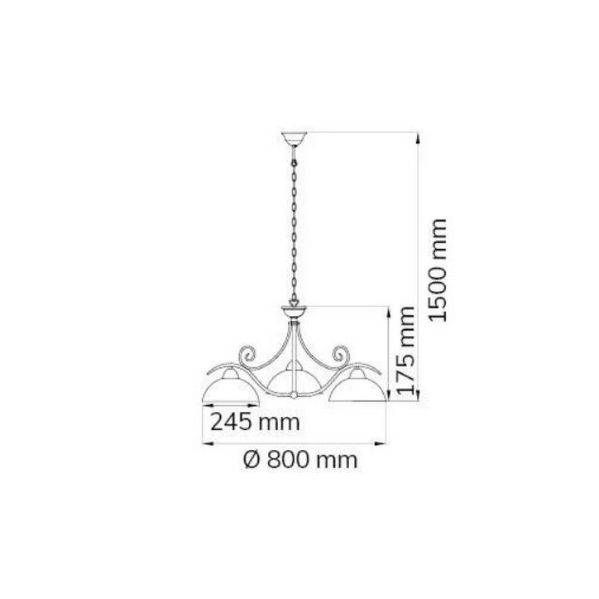 Wofi 5128.03.09.0000 - Luster na reťazi LACCHINO 3xE27/60W/230V
