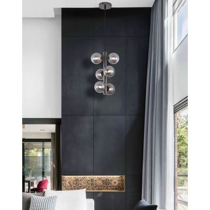 Wofi 6014-605W - LED Luster na lanku VILLA 6xG9/3W/230V čierna