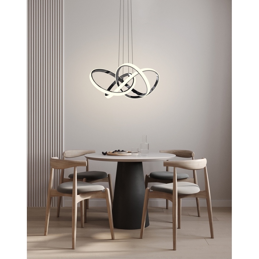 Wofi 6134-105L - LED Stmievateľný luster na lanku INDIGO LED/50W/230V čierna/lesklý chróm