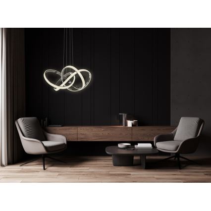 Wofi 6134-105L - LED Stmievateľný luster na lanku INDIGO LED/50W/230V čierna/lesklý chróm