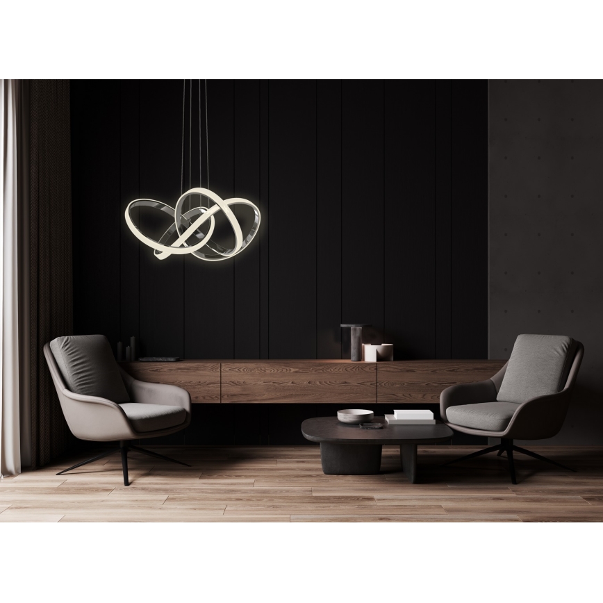 Wofi 6134-105L - LED Stmievateľný luster na lanku INDIGO LED/50W/230V čierna/lesklý chróm