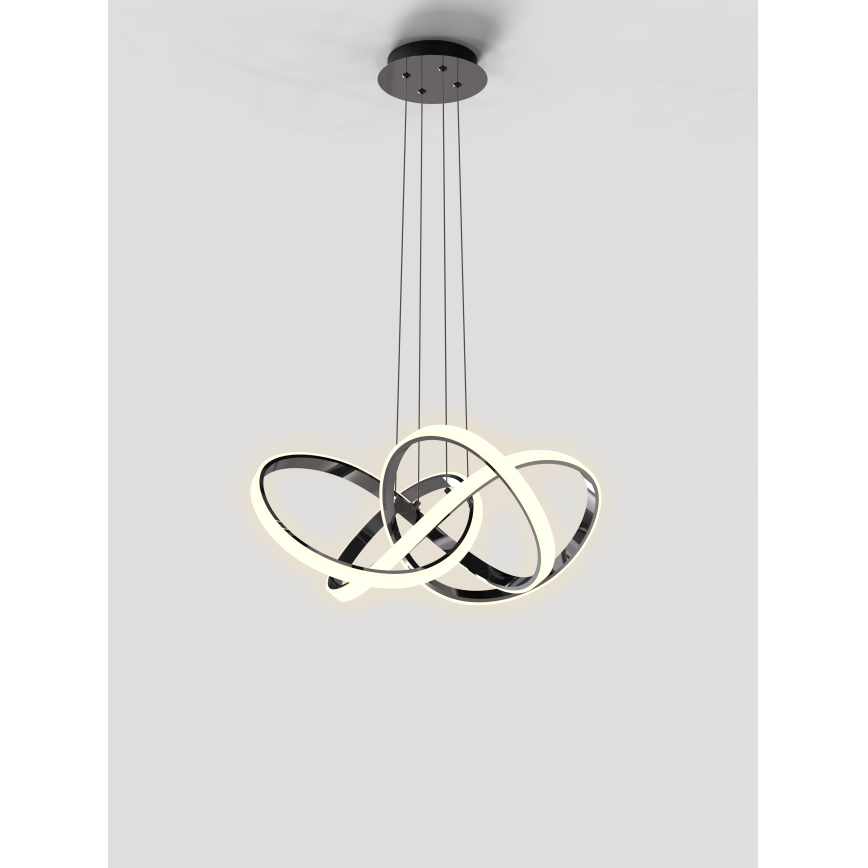 Wofi 6134-105L - LED Stmievateľný luster na lanku INDIGO LED/50W/230V čierna/lesklý chróm