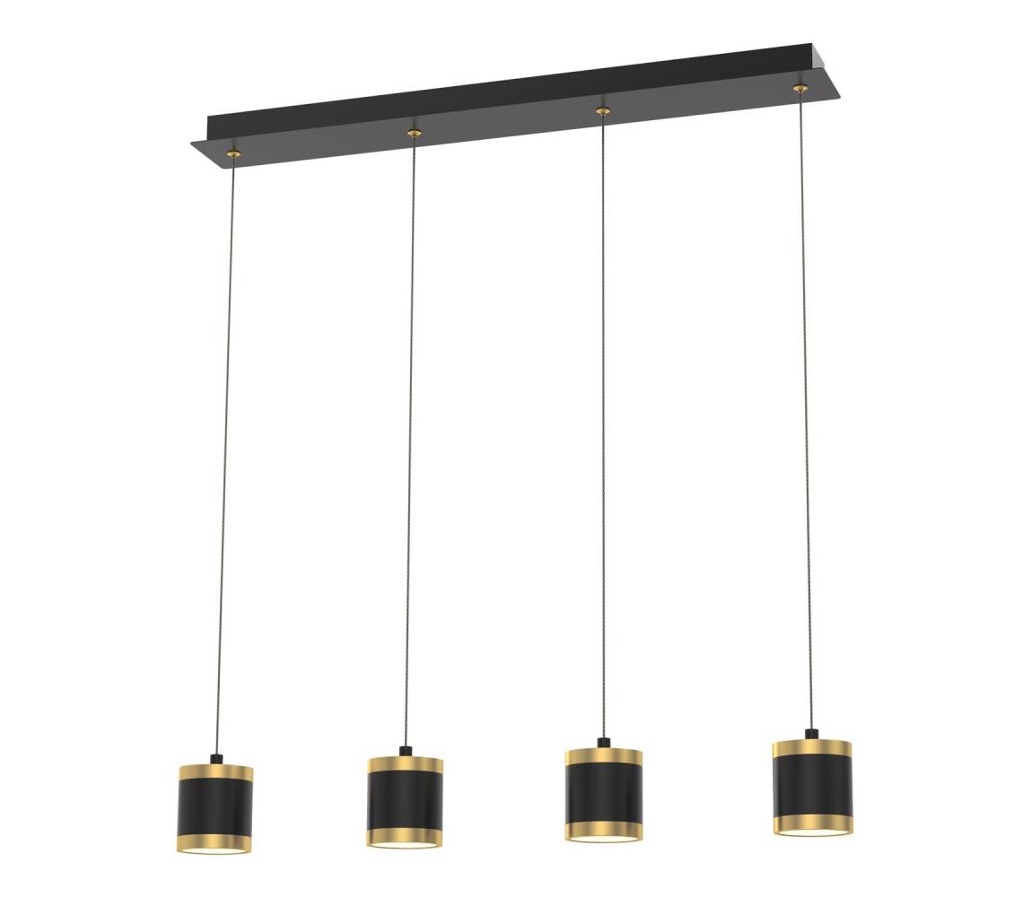 Wofi 7003-404 - LED stmievateľný závesný luster TOULOUSE 4xLED/8,5W/230V čierna/zlatá 7003-404