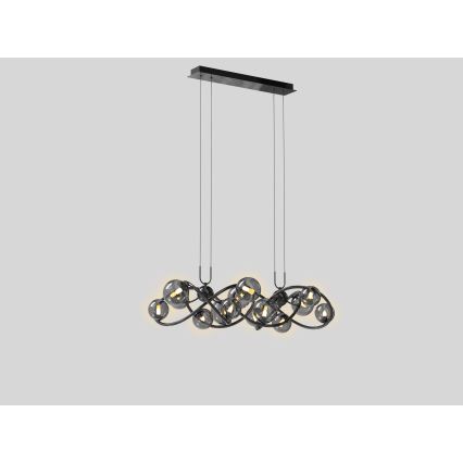 Wofi 7014-1405 - LED Luster na lanku NANCY 14xG9/3,5W/230V čierna/lesklý chróm