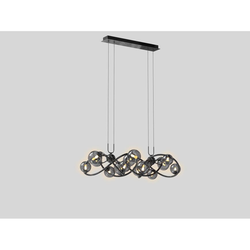 Wofi 7014-1405 - LED Luster na lanku NANCY 14xG9/3,5W/230V čierna/lesklý chróm
