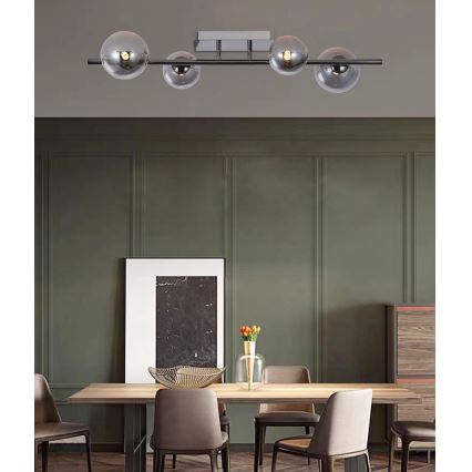 Wofi 7014-405W - LED Prisadený luster VILLA 4xG9/3W/230V čierna