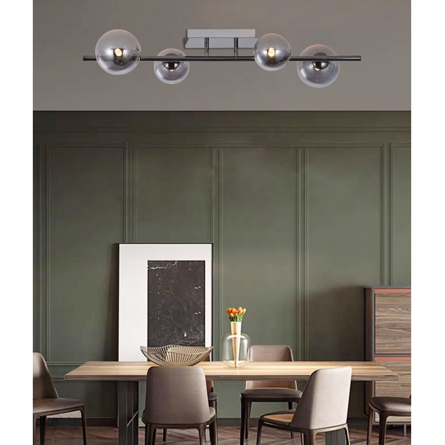 Wofi 7014-405W - LED Prisadený luster VILLA 4xG9/3W/230V čierna