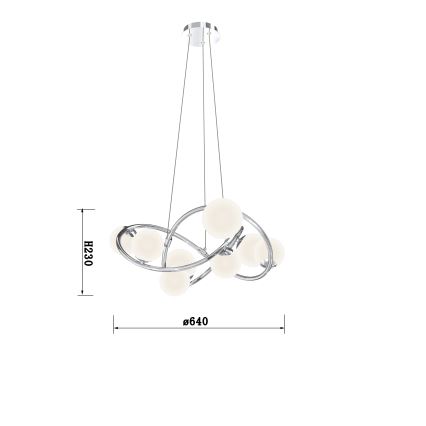 Wofi 7014-807 - LED Luster na lanku NANCY 8xG9/3,5W/230V lesklý chróm