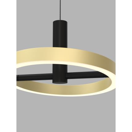 Wofi 7016-304 - LED Stmievateľný luster na lanku BREST LED/26W/230V čierna/zlatá