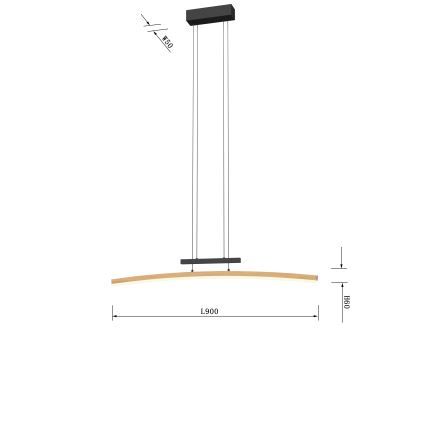 Wofi 7020-106 - LED Stmievateľný luster na lanku BOLOGNA LED/27W/230V