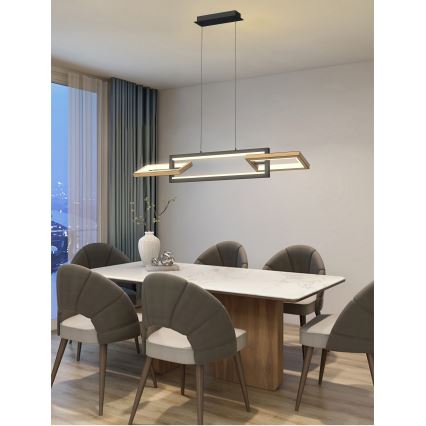 Wofi 7022-306- LED Stmievateľný luster na lanku MATERA LED/30W/230V čierna/hnedá