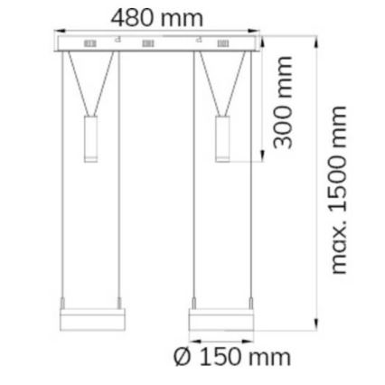 Wofi 7263.04.54.6000 - LED Stmievateľný luster na lanku JETTE 2xLED/7,5W/230V + 2xLED/1W