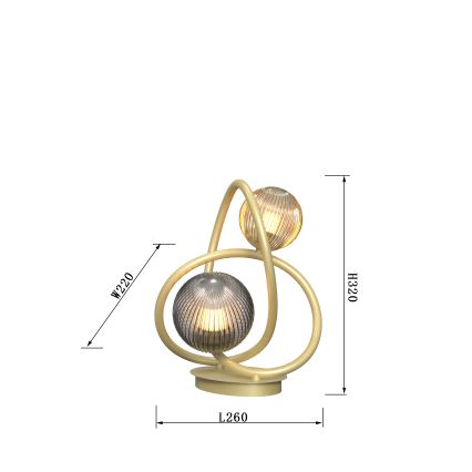 Wofi 8015-204 - LED Stolná lampa METZ 2xG9/3,5W/230V zlatá/šedá