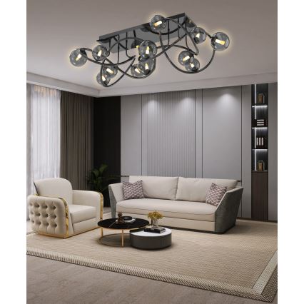 Wofi 9014-1205 - LED Prisadený luster NANCY 12xG9/3,5W/230V čierna/lesklý chróm