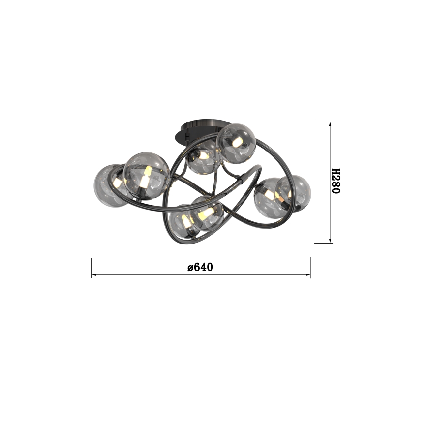 Wofi 9014-805 - LED Prisadený luster NANCY 8xG9/3,5W/230V čierna/lesklý chróm