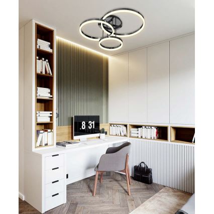 Wofi 9049-405 - LED Stmievateľný prisadený luster PERPIGNAN LED/51W/230V čierna/lesklý chróm