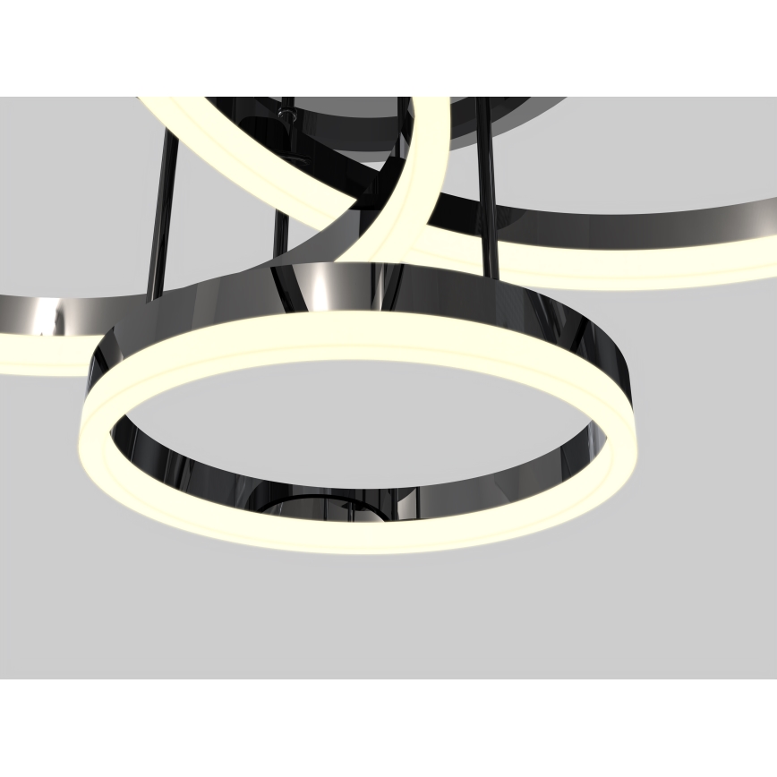 Wofi 9049-405 - LED Stmievateľný prisadený luster PERPIGNAN LED/51W/230V čierna/lesklý chróm