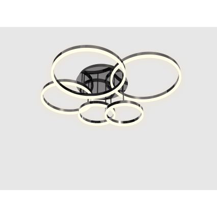 Wofi 9049-605 - LED Stmievateľný prisadený luster PERPIGNAN LED/80W/230V čierna/lesklý chróm