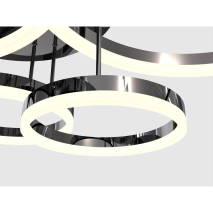 Wofi 9049-605 - LED Stmievateľný prisadený luster PERPIGNAN LED/80W/230V čierna/lesklý chróm