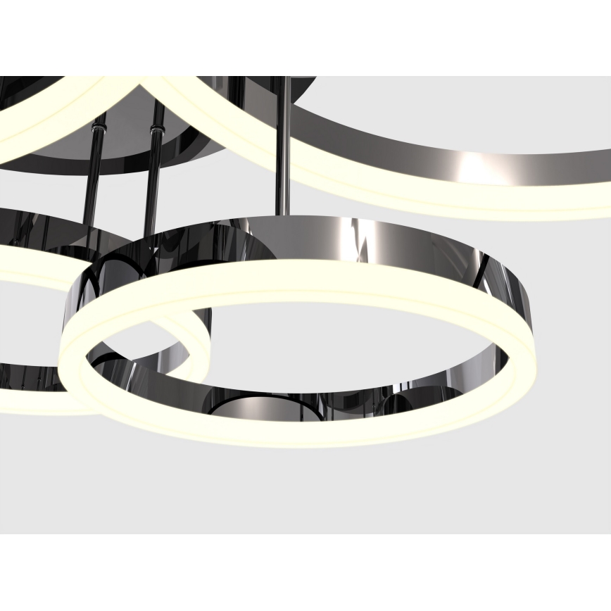 Wofi 9049-605 - LED Stmievateľný prisadený luster PERPIGNAN LED/80W/230V čierna/lesklý chróm