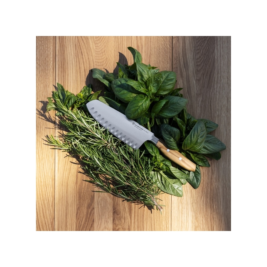 Wüsthof - Kuchynský nôž santoku AMICI 17 cm olivové drevo