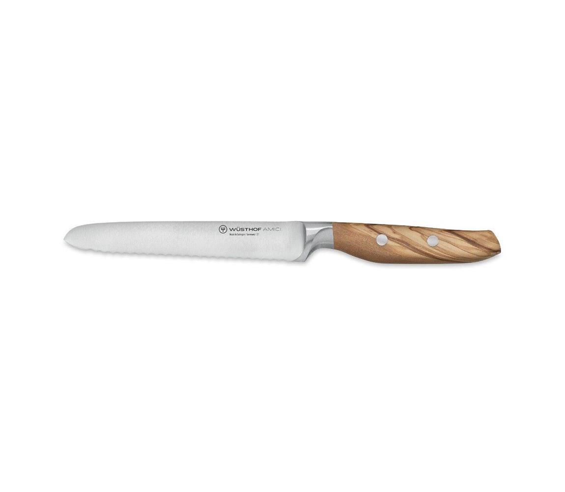 Wüsthof Wüsthof - Kuchynský nôž zúbkovaný AMICI 14 cm olivové drevo