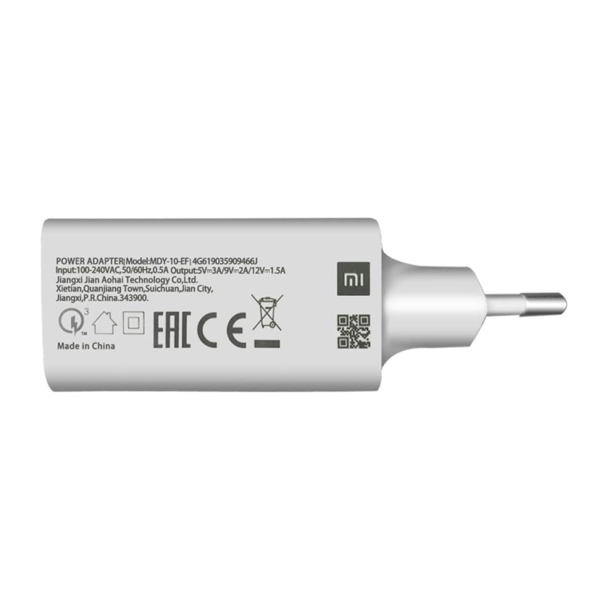 Xiaomi - Adaptér USB do zásuvky QUICK 18W/230V biela