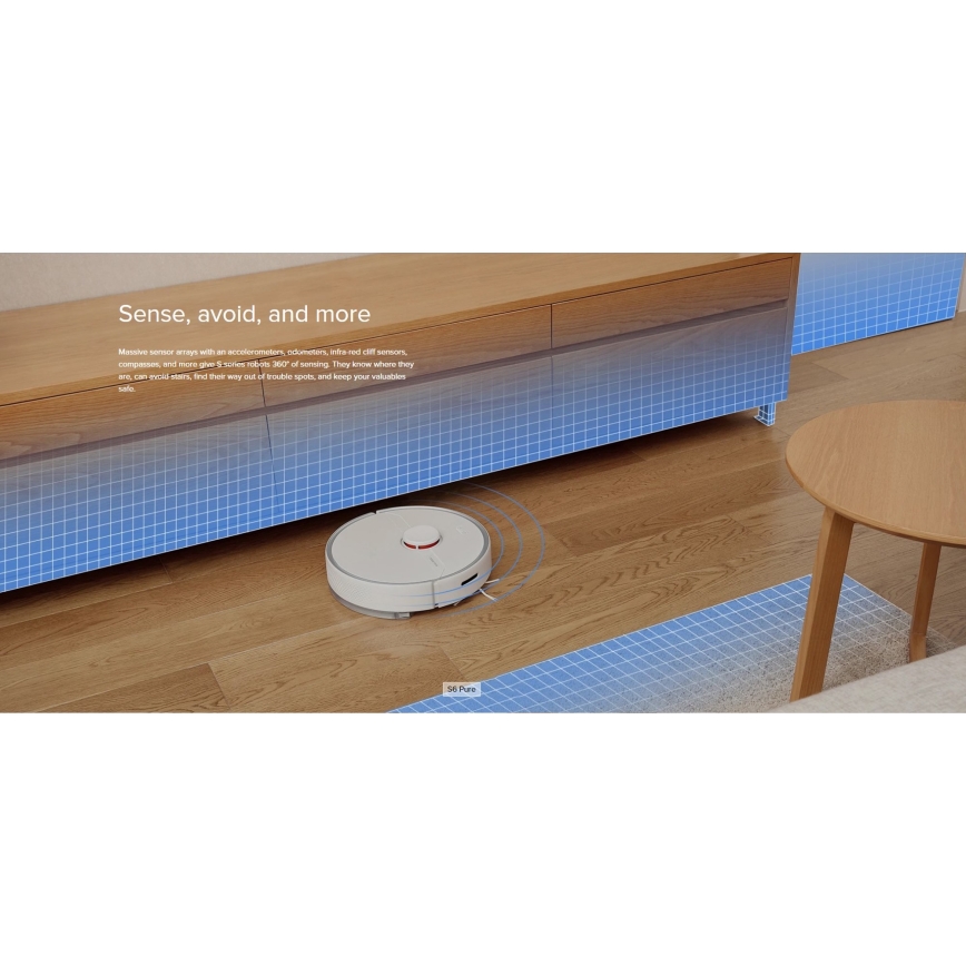 Xiaomi - Inteligentný robotický vysávač ROBOROCK S6 Pure 58W Wi-Fi biela