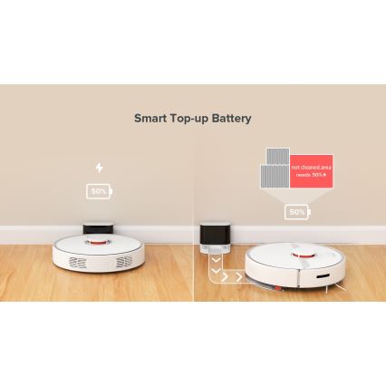 Xiaomi - Inteligentný robotický vysávač ROBOROCK S6 Pure 58W Wi-Fi biela