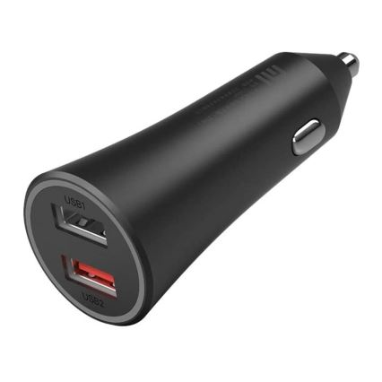 Xiaomi - Nabíjačka do auta QUICK 2xUSB 37W/12-24V čierna