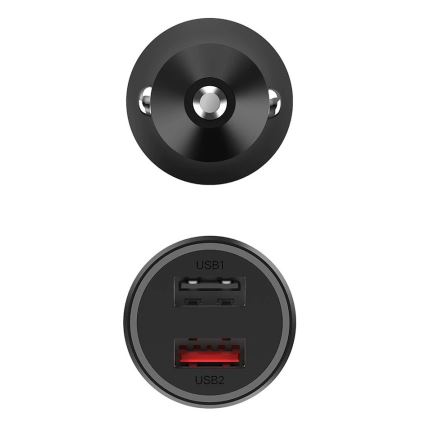 Xiaomi - Nabíjačka do auta QUICK 2xUSB 37W/12-24V čierna