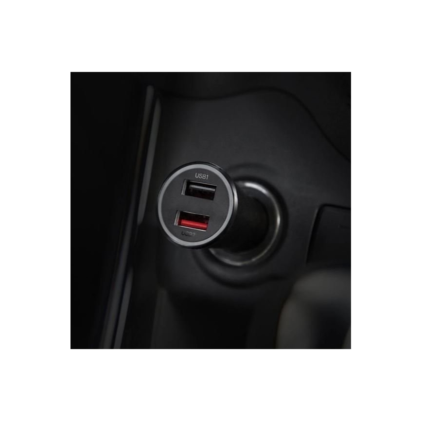 Xiaomi - Nabíjačka do auta QUICK 2xUSB 37W/12-24V čierna