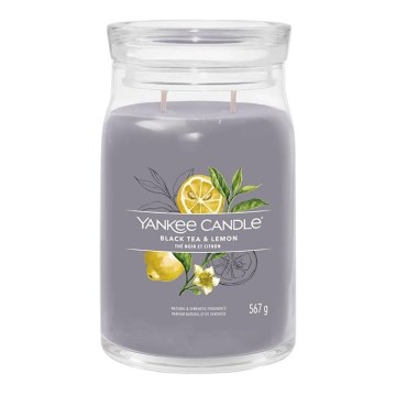 Yankee Candle - Vonná sviečka BLACK TEA & LEMON veľká 567g 60-90 hod.