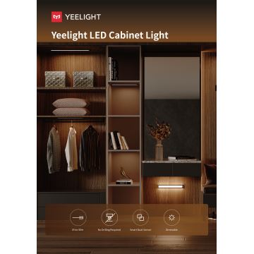 Yeelight - LED Stmievateľné nabíjacie osvetlenie nábytku so senzorom LED/1,8W/1100 mAh 4000K 20 cm čierna