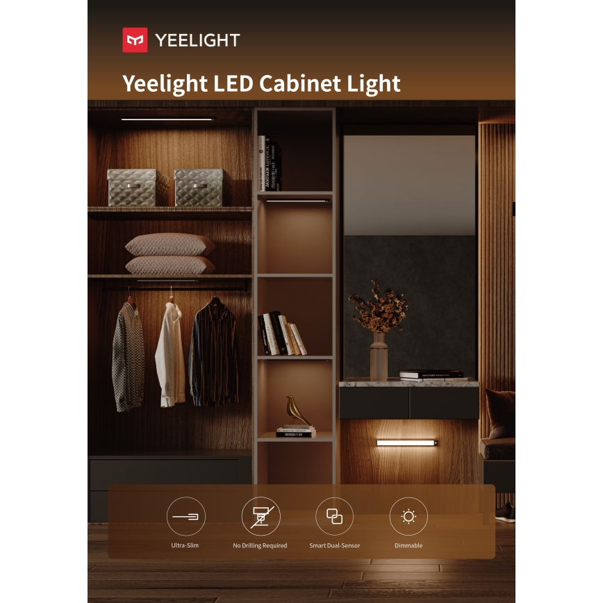 Yeelight - LED Stmievateľné nabíjacie osvetlenie nábytku so senzorom LED/2,3W/1500 mAh 4000K 40 cm strieborná